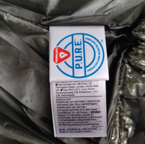 NWT Women's GAP Dark Olive Big Puff Primaloft Cropped Oversized Jacket ~ XXL - Picture 14 of 16